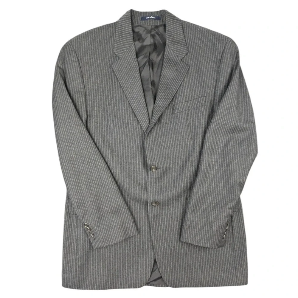Frank Stella Mens Gray Pinstripe Wool Cashmere Suit 2 Piece Set 40R 35x30 Canada